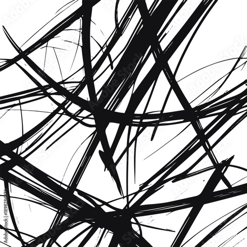  Abstract scribble line background with thick bold black strokes, energetic overlapping lines, white background, modern expressive pattern design 2