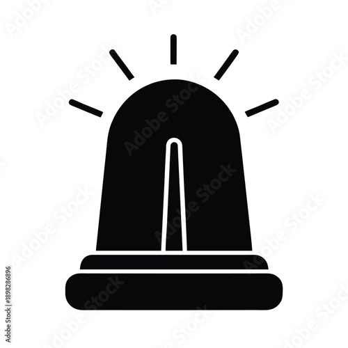 Emergency Siren Silhouette Icon Vector Illustration