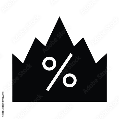Interest Rate Silhouette Icon Vector Illustration