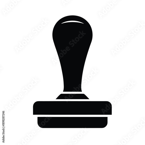 Notary Stamp Silhouette Icon Vector Illustration