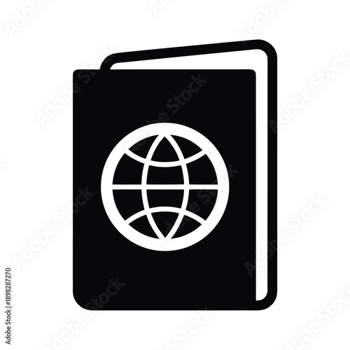 Passport Control Silhouette Icon Vector Illustration