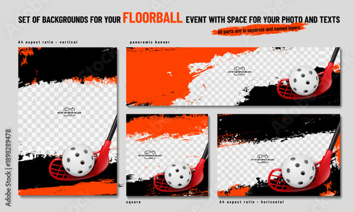 Dynamic Floorball Event Background Design Templates