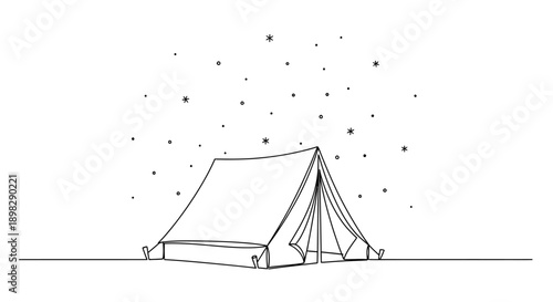 camping tent under starry night sky