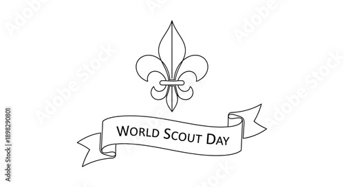 World Scout Day emblem with fleur de lis