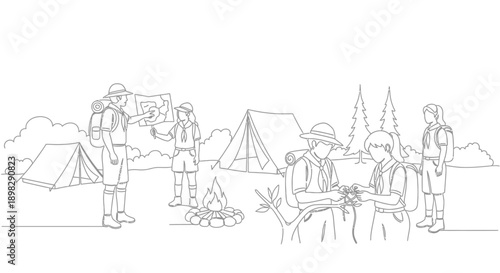 camping people outdoor adventure