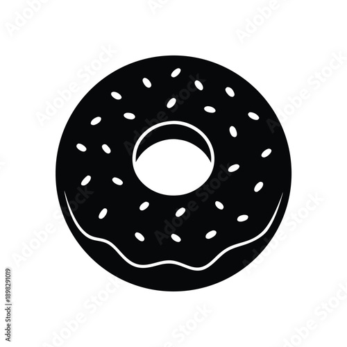 Bagel Silhouette Icon Vector Illustration