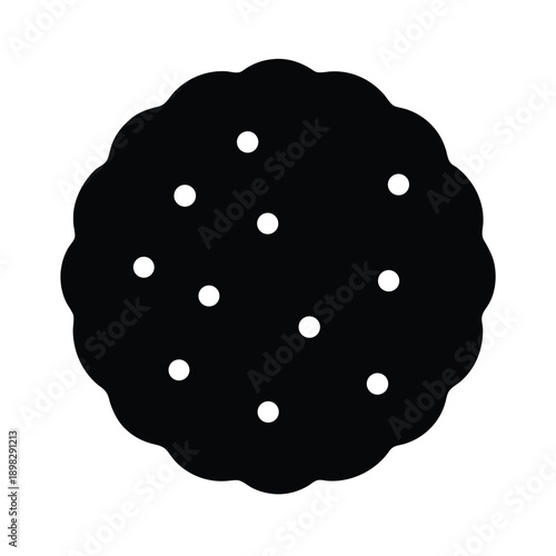 Cookie Silhouette Icon Vector Illustration