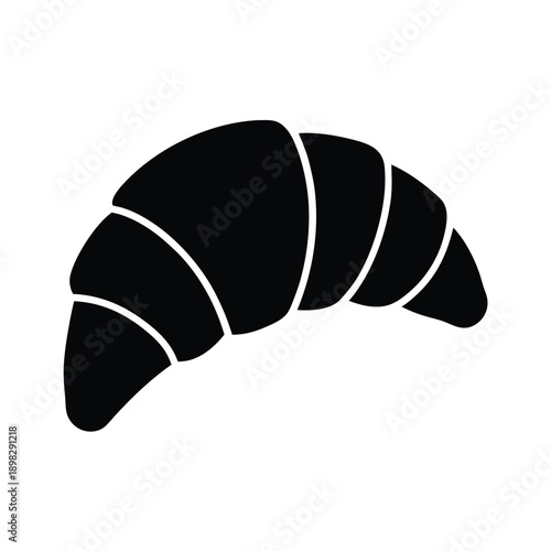 Croissant Bakery Silhouette Icon Vector Illustration