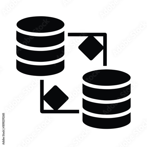 Data Merge Silhouette Icon Vector Illustration