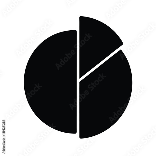 Data Split Silhouette Icon Vector Illustration