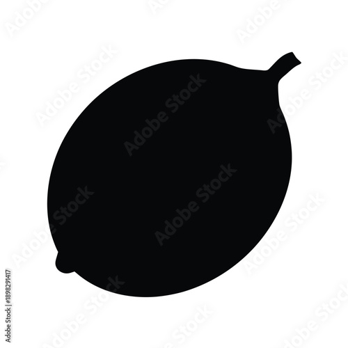 Lemon Silhouette Icon Vector Illustration