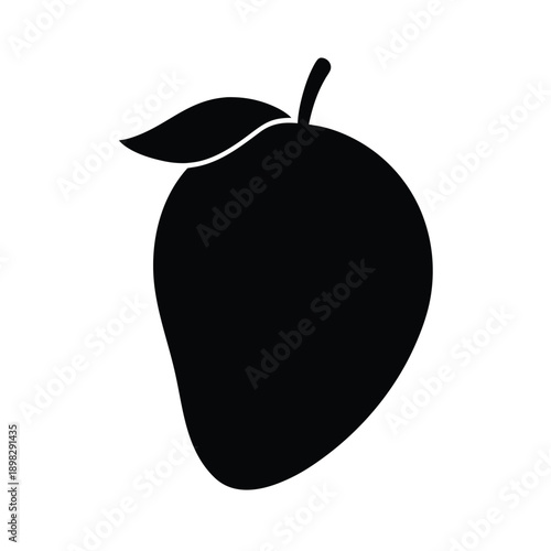 Mango Silhouette Icon Vector Illustration