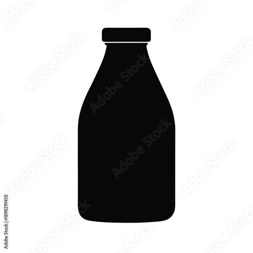 Milk Bottle Silhouette Icon Vector Illustration
