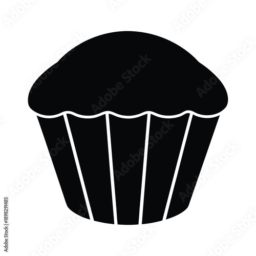 Muffin Silhouette Icon Vector Illustration