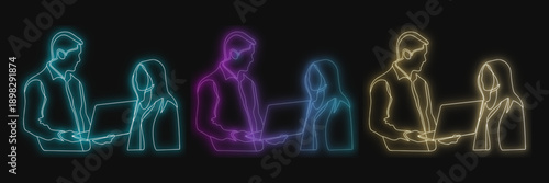 People Meeting Neon Sign