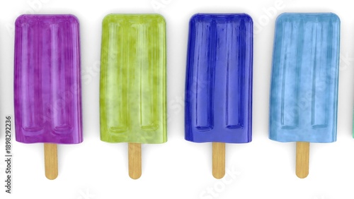 multicolor popsicle on white background