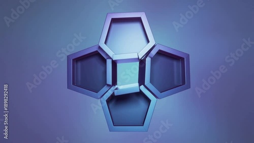 Hexagonal shapes forming a honeycomb pattern with glowing blue center technology background