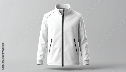 Wallpaper Mural Modern white track jacket with sleek lines on gray Torontodigital.ca