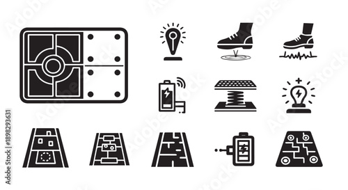 Set of modern technology and business icons for commercial use