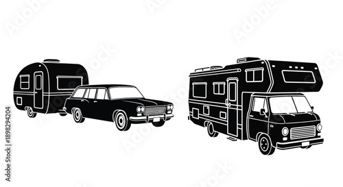 Red delivery trucks carrying barrels in a cartoon illustration