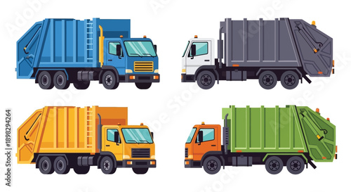 Detailed illustration of a modern and vintage red fire engine side view