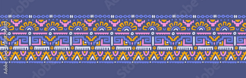 Hand drawn  abstract seamless pattern, ethnic background, aztec style - great for textiles, banners, wallpapers, wrapping - vector design