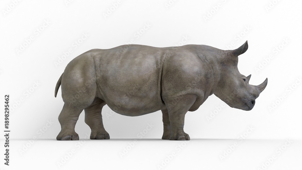 Fototapeta premium rhino on white background