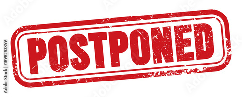 Foto red postponed stamp grunge rubber. PNG
