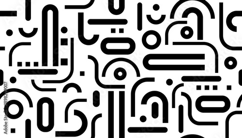 Abstract digital technology background, seamless pattern