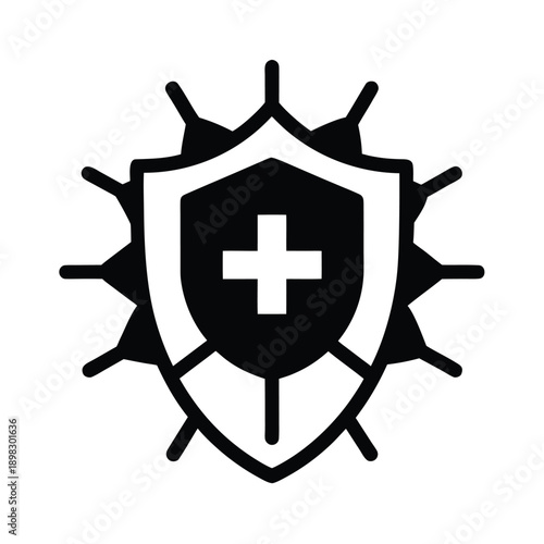 Anti Virus Bug Cross Icon Vector Illustration