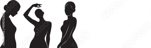 Elegant Silhouette: A series of graceful silhouettes captures the essence of refined elegance. Each form exudes a unique pose, evoking an atmosphere of poise and sophistication.