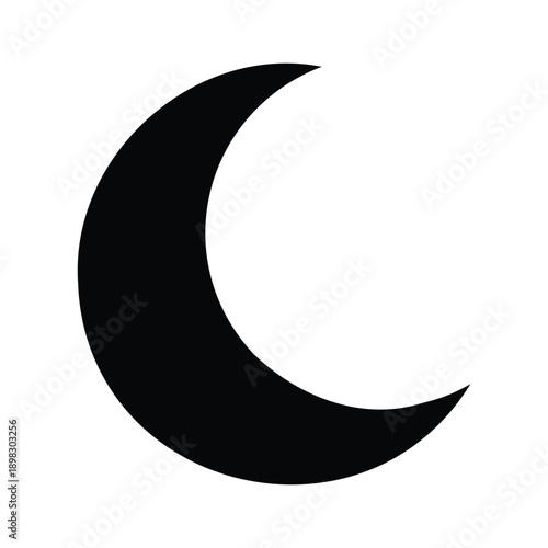 Moon Crescent Icon Vector Illustration