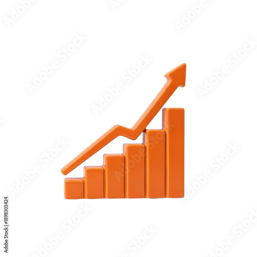 3D orange bar chart with upward trending arrow Free Download 3D orange bar chart with upward trending arrow - GFXLoad