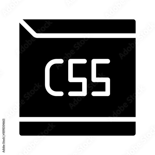 Bold solid icon for CSS stylesheet document, used in web design and layout styling.
