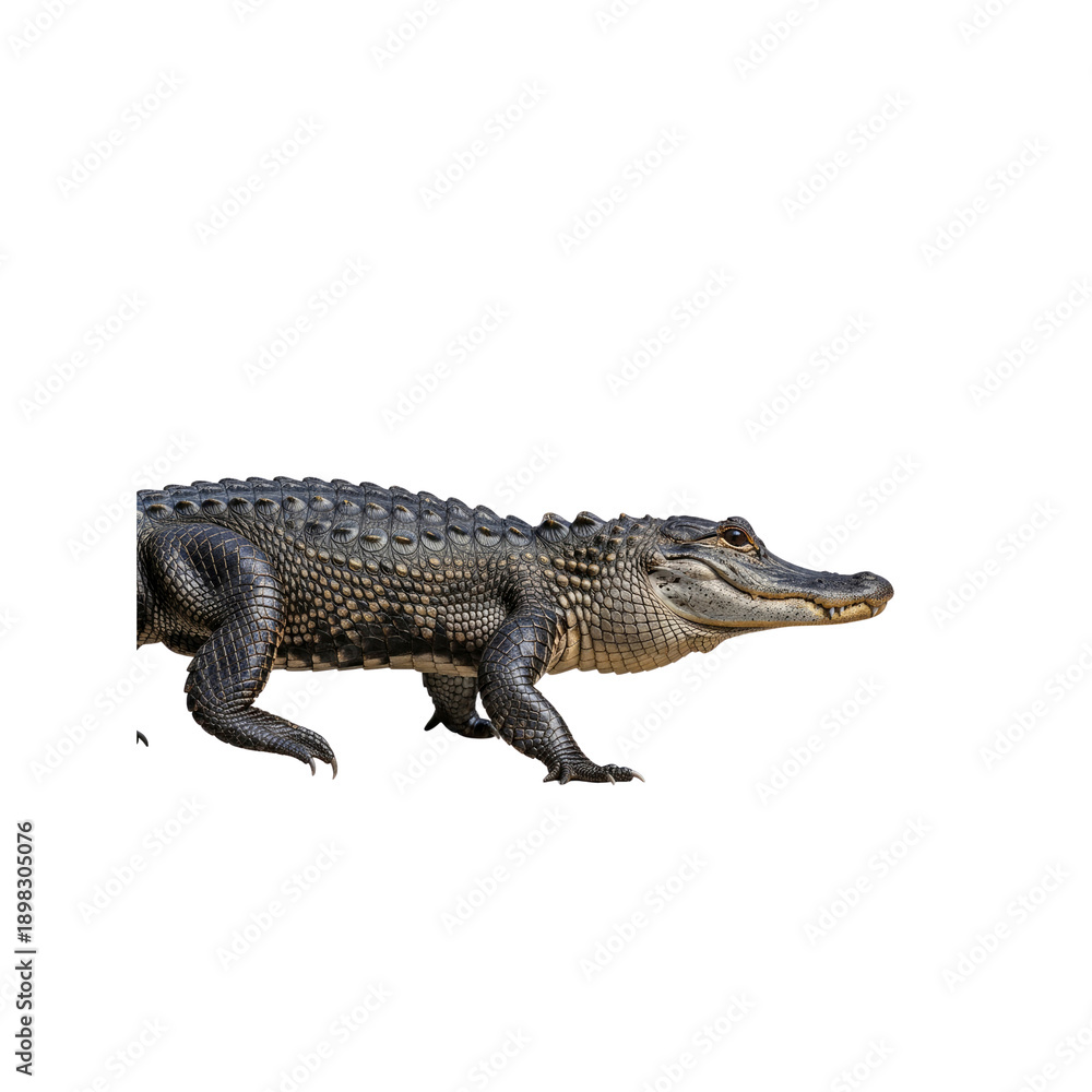 Fototapeta premium Alligator profile isolated On Transparent Background
