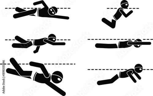 Swimmer demonstrating different strokes and techniques in a pool