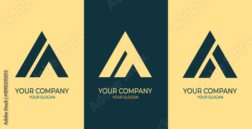 abstract modern minimalist letter AA logo