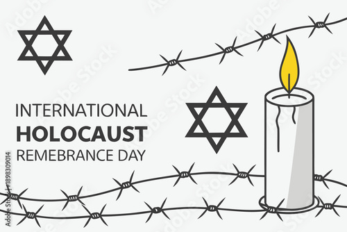 International holocaust remembrance day memorial illustration