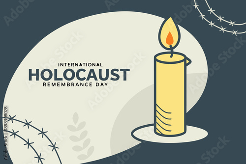International holocaust remembrance day memorial illustration