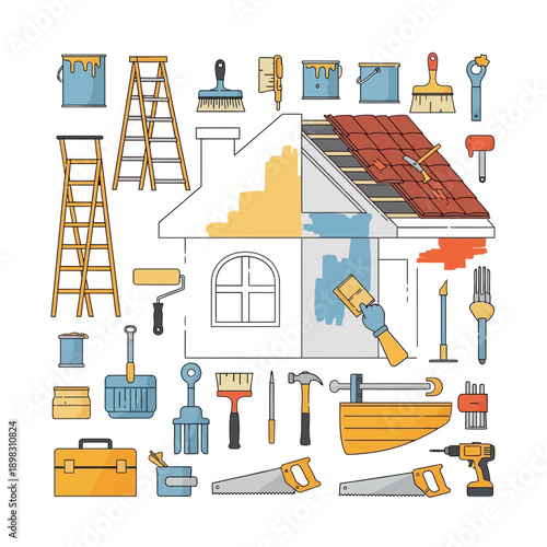 House Renovation and Painting Tools: DIY Home Improvement and Construction