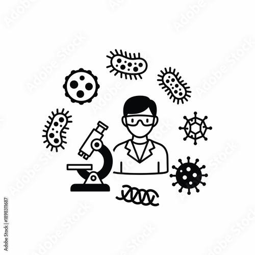 Scientist Examining Microorganisms