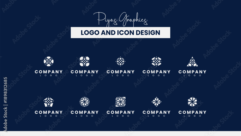 Obraz premium Polygonal Circular Logo Design Set