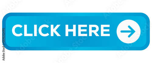 Blue Gradient Click Here Button With Arrow Icon Isolated On Transparent Background