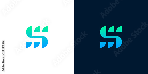Dynamic abstract letter S logo design showcasing a modern blend of technology and fluid motion, perfect for innovative branding and digital enterprises