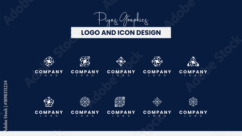 Dynamic Motion Logo Icon Set
