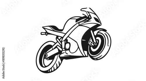 Stylized sport motorcycle vector artwork representing speed power and modern racing design