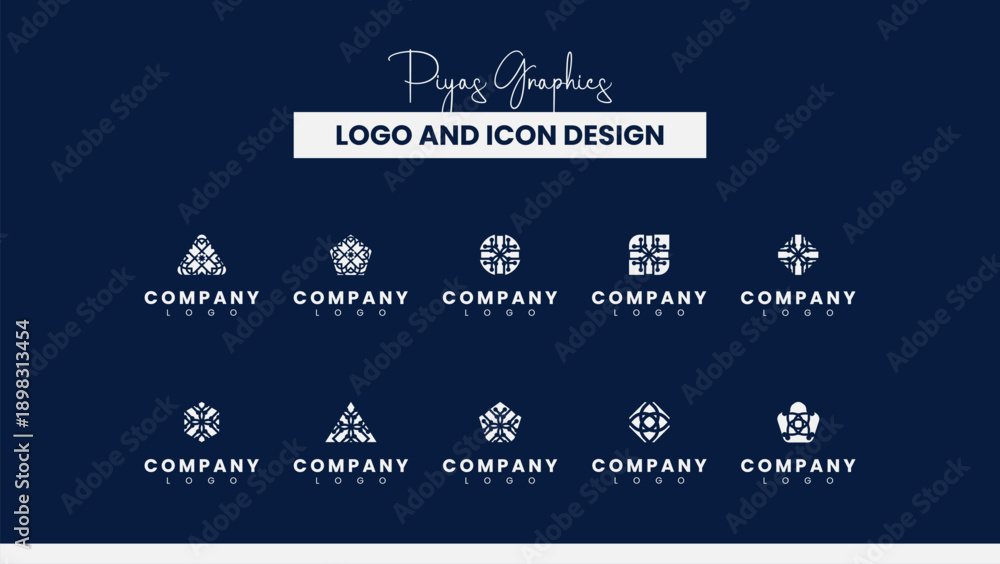 Obraz premium Abstract Geometric Logo Icons Collection