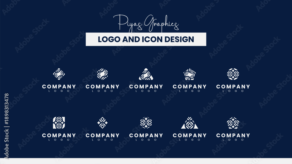 Obraz premium Creative Branding Logo Icons Bundle 