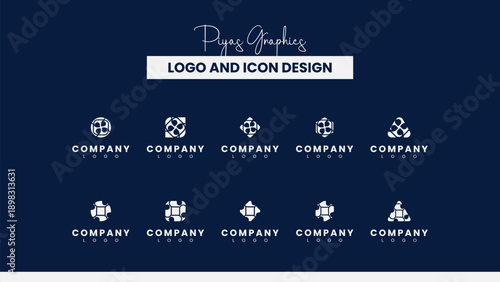 Symmetrical Geometric Logo Icons Collection