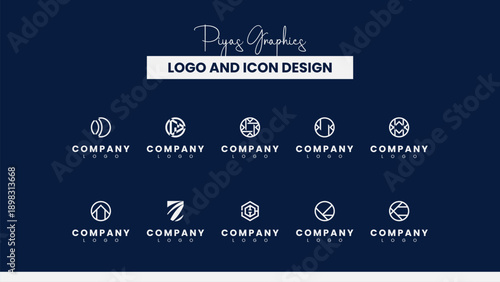 Minimal Circular Logo Icons Bundle